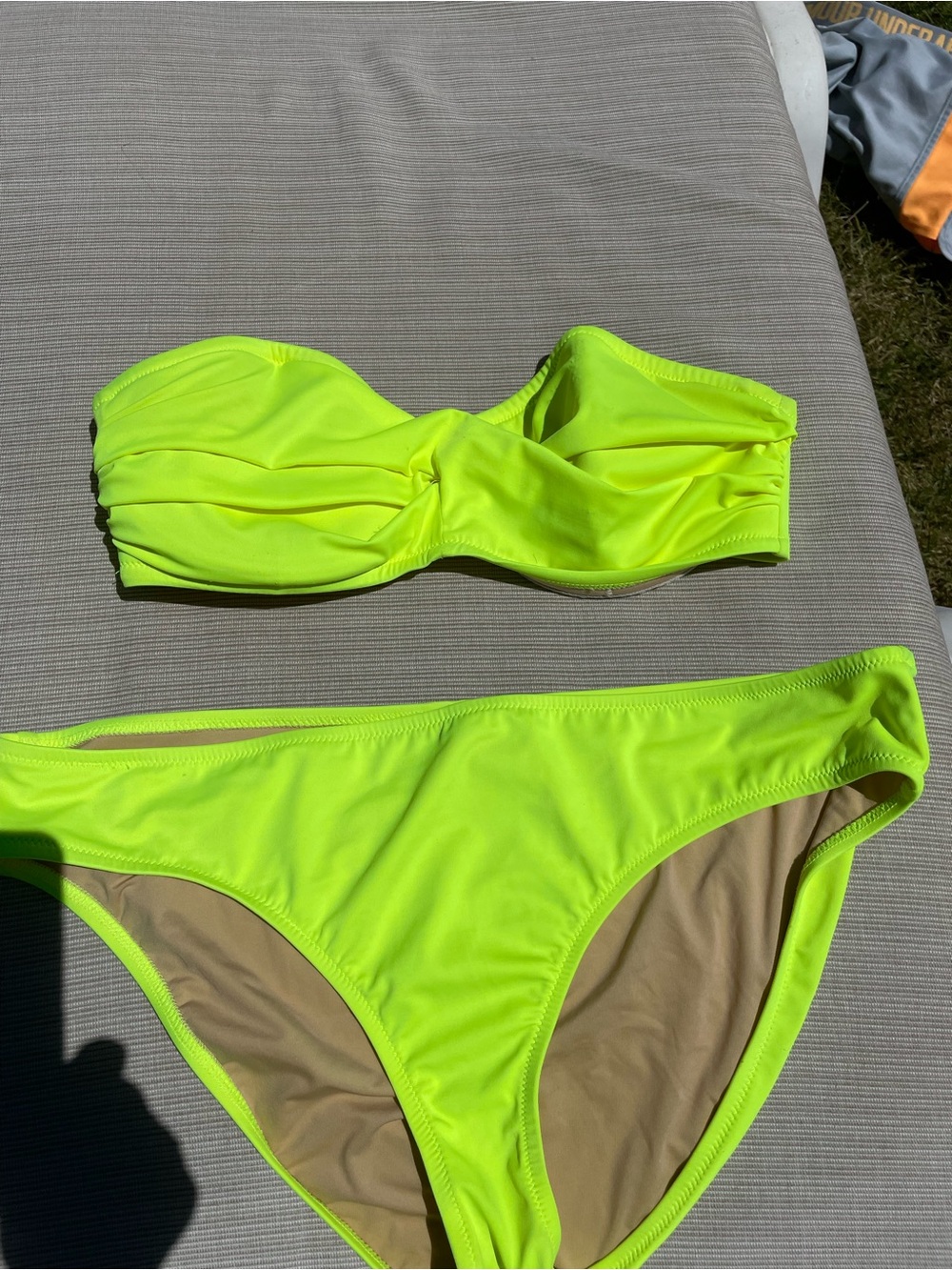 J. Crew Neon Yellow Bandeau Bikini Set